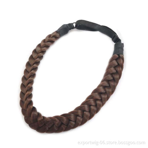 Synthetic Hair Braided Elastic Box Braid Headband Fashion Hairband for Women 12 Colors On Sale Elastic Hairband